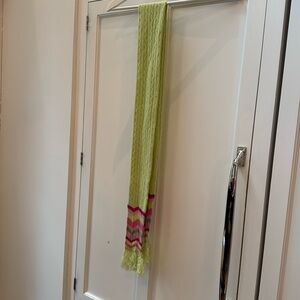 Lilly Pulitzer light green & pink CASHMERE scarf One size 34 inches length